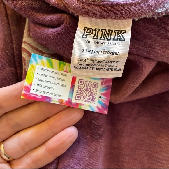 Hand Painted Floral Mandala Hoodie Womens Small Sweatshirt Pullover Pink Pocket - Picture 10 of 14